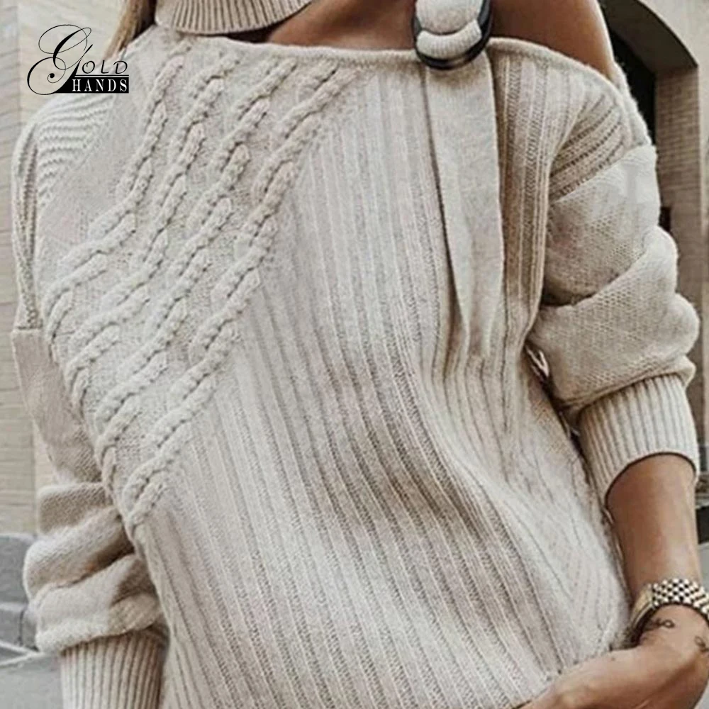 Золотые руки Осень Зима Женская мода Водолазка хлопок свитер трикотаж для улицы повседневные брендовые свитера с длинным рукавом Пуловеры