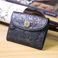 Fahion Women wallet Genuine Leather Short Wallet Cion Purses Holders Mini Wallet Card Holder