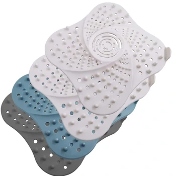 

4 Pcs Shower Drain Covers, Rubber Sink Strainer Drain Protector Hair Catcher for Kitchen and Bathroom