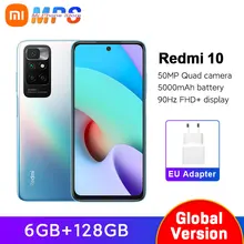 Global Version Xiaomi Redmi 10 6GB 128GB New Smartphone  MediaTek Helio G88 Octa Core90Hz FHD Display 50MP AI quad camera