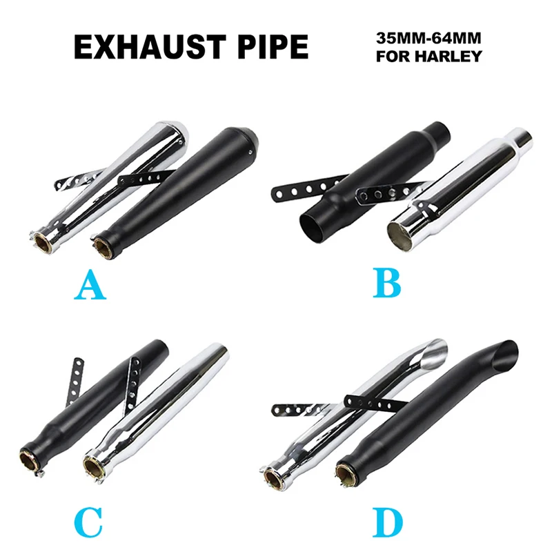

Universal Motorcycle Exhaust Pipe Muffler Exhaust Tip Vintage Rear Pipe Tail Tube For all moto Custom Bobber Cafe Racer