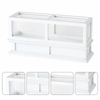 

1pc Wooden Cake Cabinet Model Exquisite Lifelike Mini Scene Prop Mini Cabinet Model Bakery Counter Model for Mini Scene Layout