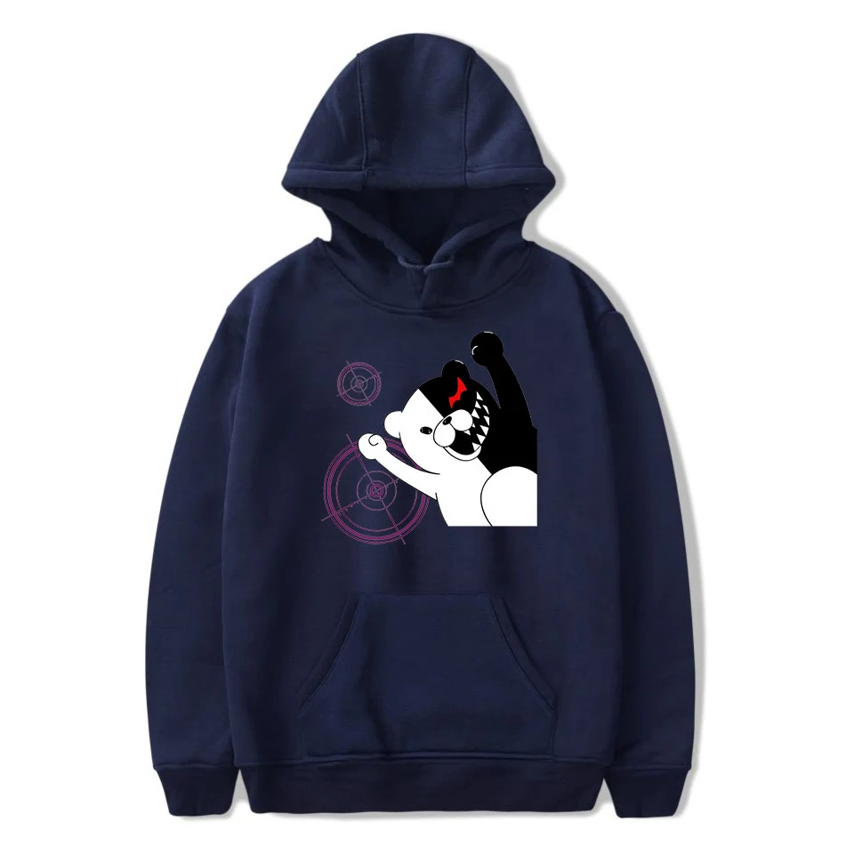 Dangan Ronpa Толстовка Harajuku зима осень Аниме толстовки мультфильм моно медведь игра через пот Capuche Homme