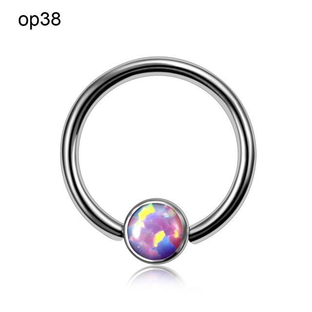 Titanium Ear Septum Helix Tragus Opal CBR Piercings Christina Vertical Hood Labret Dermal Anchor Earrings Piercing Jewelry
