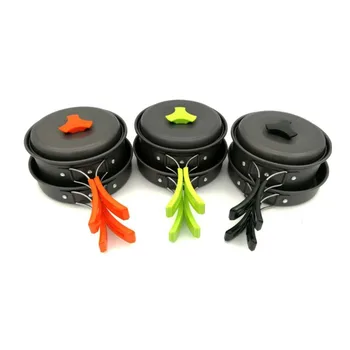 

Outdoor portable camping pot 1-2 person picnic barbecue tableware with tableware c