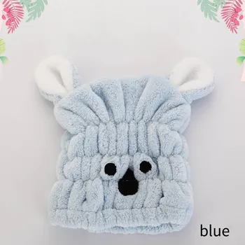 

Dry Hair Hat Cute Cartoon Quickly Dry Bath Hats Hair Wrapped Towels Shower Cap Coral Velvet Bath Accessories Portable