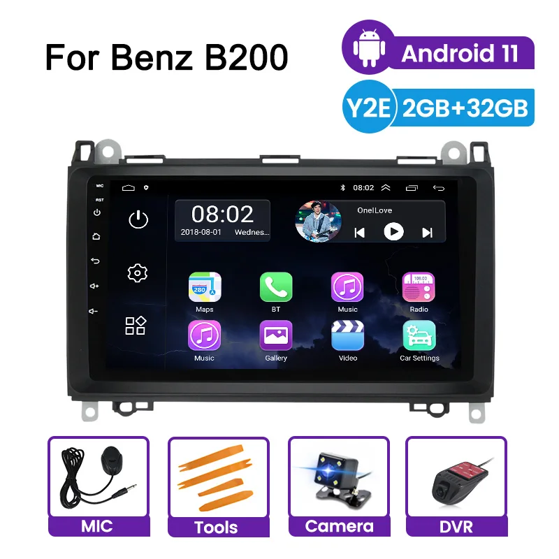 Автомагнитола 2 DIN Wi-Fi BT для Mercedes Benz B200 класс A B W169 W245 Viano Vito W639 Sprinter W906 2.5D на базе Android