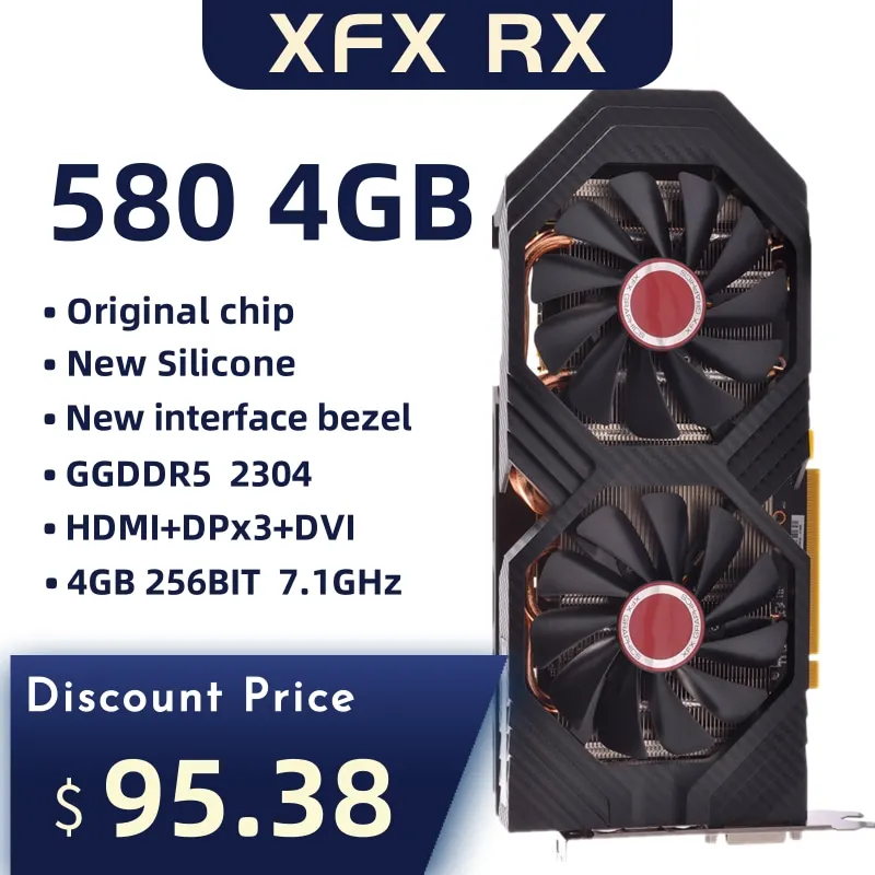 XFX RX 580 4 Гб 256bit GDDR5 Настольные ПК игровые видеокарты не добыча 580 4G б/у|Графические карты|   | АлиЭкспресс - Компьютер мощный дешевый