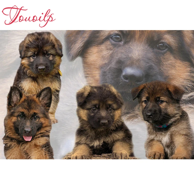 5d German Shepherd diamond embroidery Painting cross stitch mosaic wall sticker children's room decor | Дом и сад