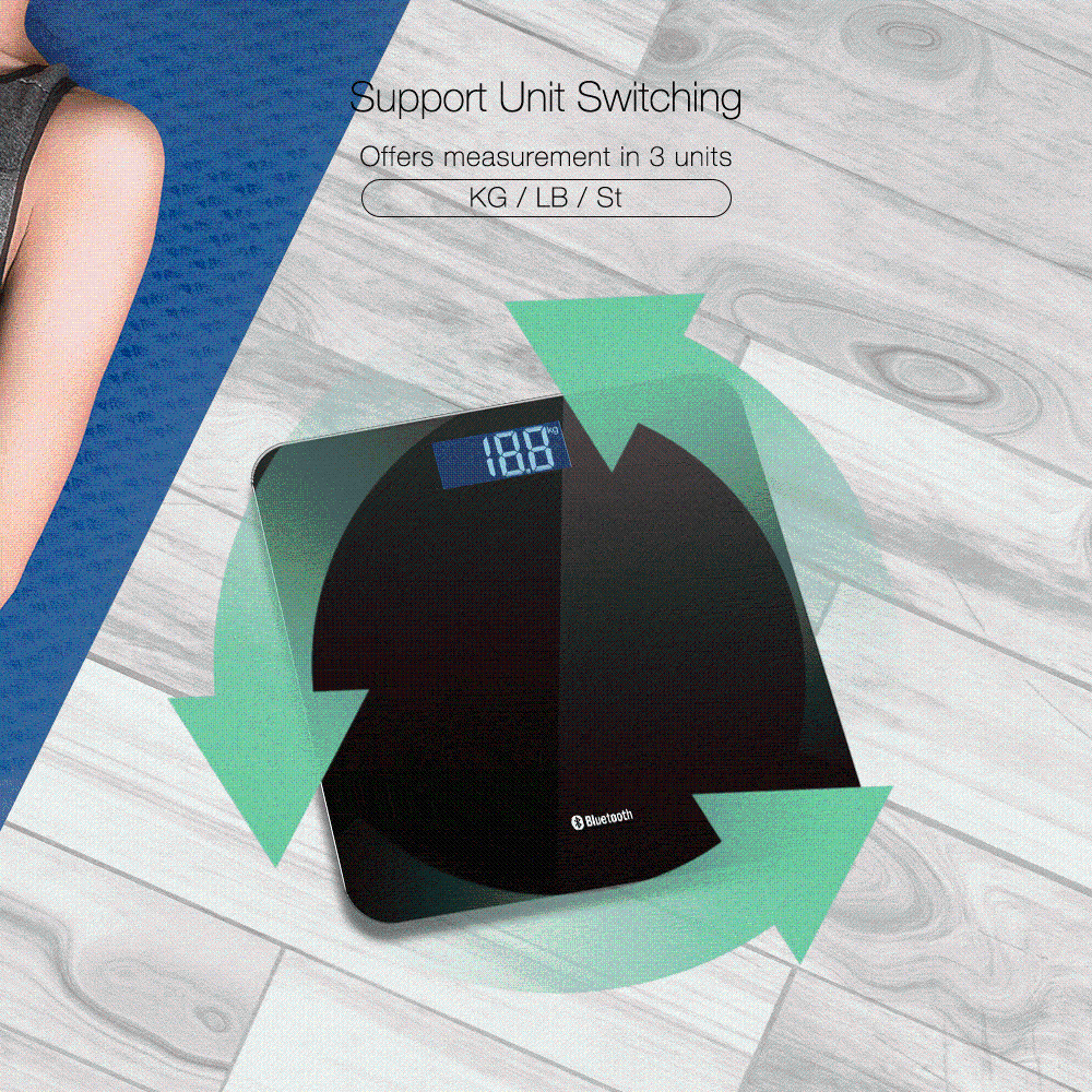Digoo DG-B8025 lcd bluetooth весы человеческого тела Измерение веса приложение запись отслеживание весы 280x280x25 мм