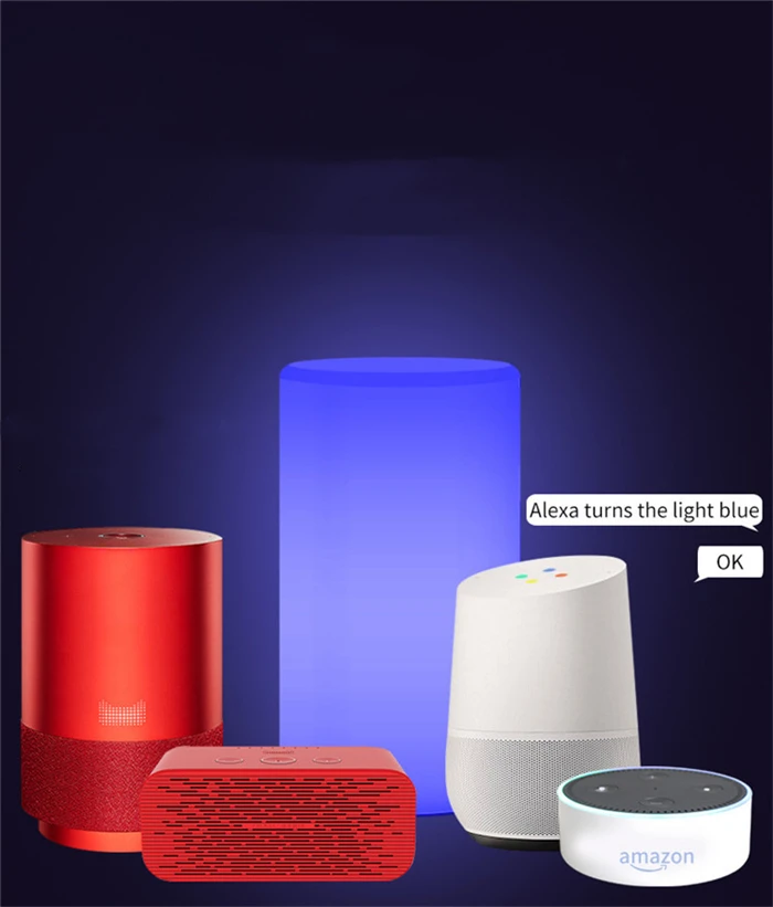 Amazon Alexa ассистент голосового управления атмосферная лампа Сенсорное изменение цвета мобильный телефон приложение WiFi контроль Ночной светильник