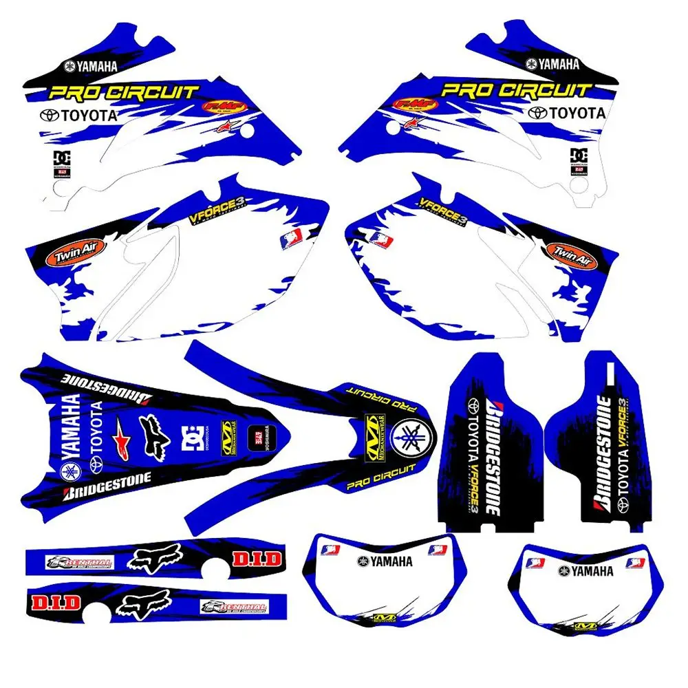 

For YAMAHA WR250F 07-14 and 450F 2007-2011 New Full Graphics Decals Stickers Custom Number Name 3M Bright Matte Stickers