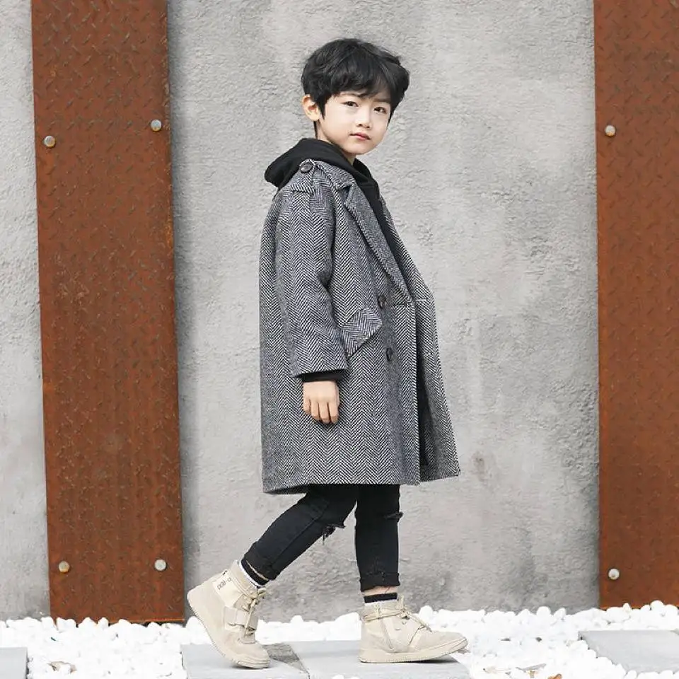 Высококачественные пальто для маленьких мальчиков; куртки для мальчиков от 4 до 12 лет; ветрозащитная верхняя одежда для детей; новое плотное осенне-зимнее пальто