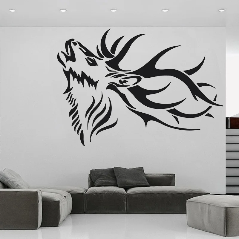 Details about   Deer Horn Wall Stickers Tribal Animal Vinyl Wall Decal Hunting Club Murals