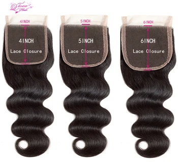 

4X4 5X5 6X6 Lace Closure Peruvian Body Wave Lace Closure Free/Middle/Three Part Remy Queen Love Hair Lace Closure 8-20inch