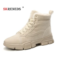 SKRENEDS/женские зимние ботинки; теплые зимние ботинки на толстой платформе; водонепроницаемые ботильоны для женщин; обувь из хлопка на толстом меху; размеры