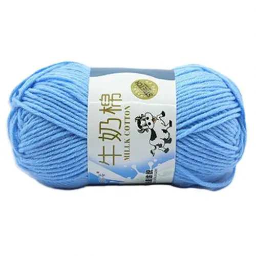 Горячая Распродажа! 50 г DIY мягкое молочное хлопковое волокно Одеяло свитер шарф пряжа для вязания крючком мяч для ручного вязания пряжа - Цвет: Light Blue