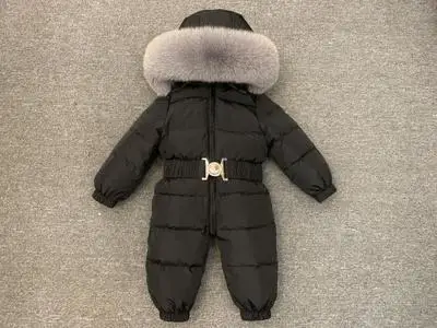 Комбинезон для новорожденных, зимний детский комбинезон для младенцев, зимняя одежда, детский зимний комбинезон, пальто на утином пуху, хлопковая детская одежда, новогодний костюм - Цвет: new black a