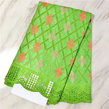 

African bazin riche fabric with brode Latest fashion rose embroidery bazin lace fabric with net lace 5 yards/LOT