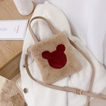 

2020 Women Handbag Ladies Plush Bag Mickey Handbag Female Small Storage Bag Ladies Shoulder Crossbody Bag Tote Bolsa Feminina
