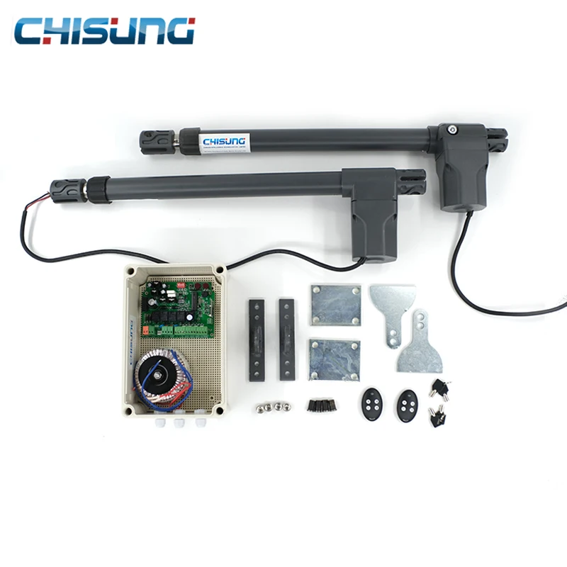 US $211.50 CSSGO05 Electric DC Rods Max Travel 400mm Double Arm Gate Actuator Auto Swing Gate Opener Kit