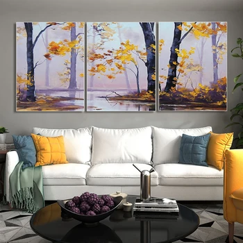 

Triptych forest diamond painting kits 3 pannel landscape diamond embroidery full drill mosaic diamond nordic picture