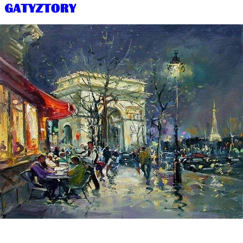 GATYZTORY рамка Diy картина по номерам пейзаж холст картина акриловая Настенная картина уникальный подарок для домашний декор искусство - Цвет: 190806-112