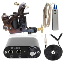 Hot Sale Coil Tattoo Machine Gun Kit Set with Tattoo Power Supply Foot Switch Pedal Clip Cord for Tattoo Beginner Supplies
