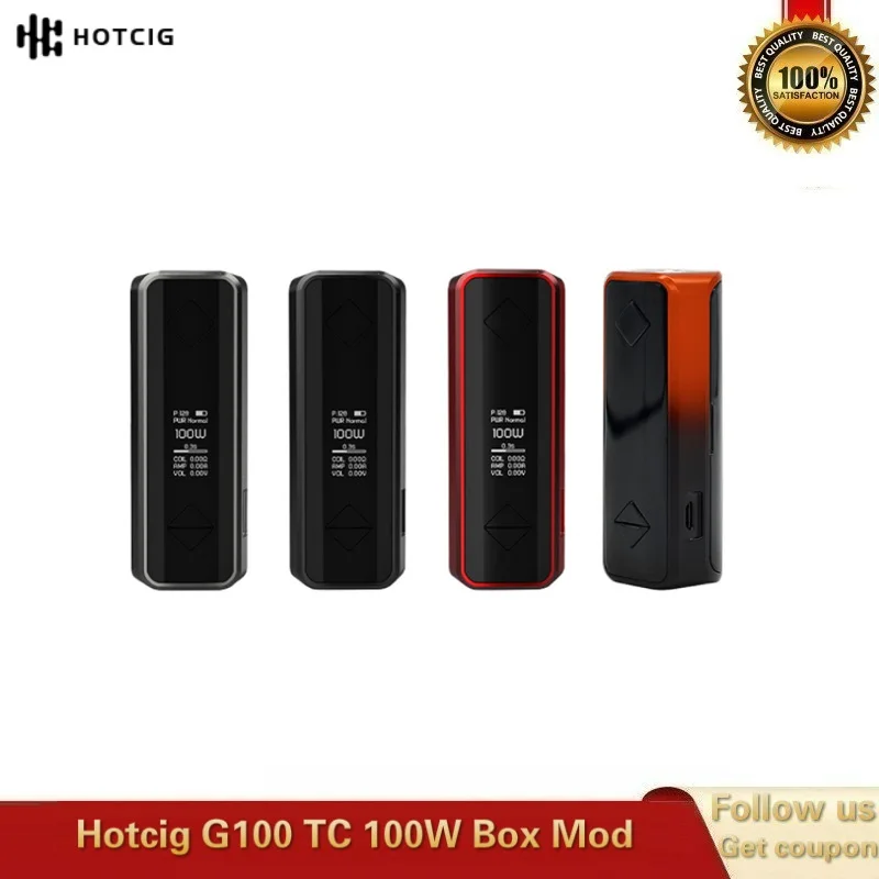 Hotcig G100 TC 100W бокс-мод с 0,9 дюймовым дисплеем Питание от одной батареи 18650/20700/21700 VS Hotcig RSQ мод Vape