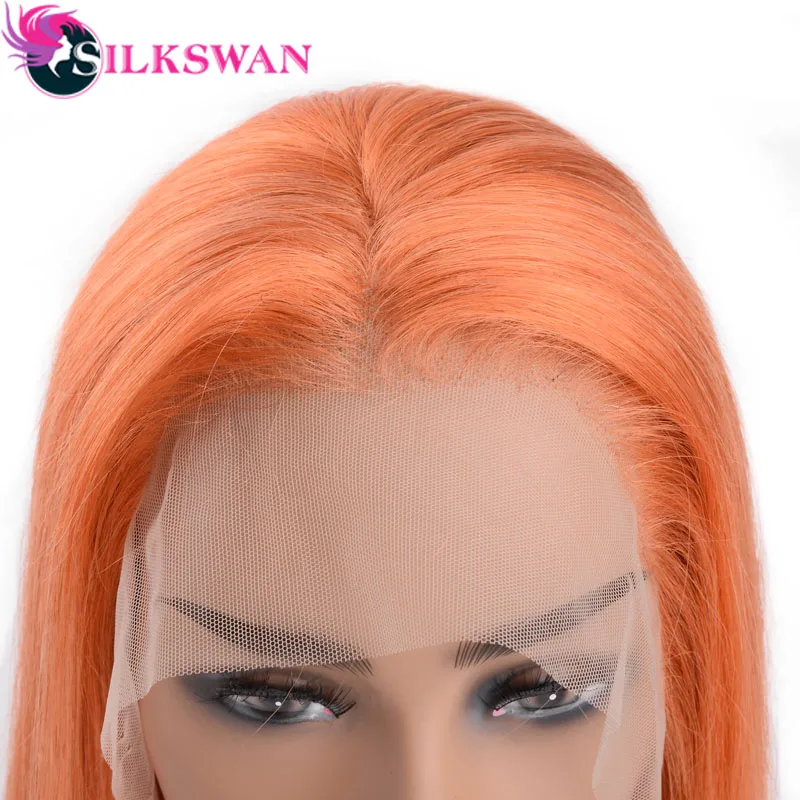 Silkswan бразильские волосы remy 13*4 Омбре цветные парики боб предварительно выщипанные кружевные передние человеческие волосы парики для женщин 180% натуральные волосы