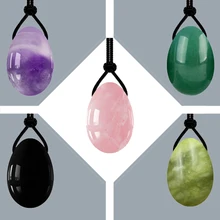 Натуральный розовый кварц иони набор яиц для массажа обсидиан Кегеля Упражнение Нефритовое яйцо Вагина подтяжка мышц Хрустальные шарики просверленные массажный камень