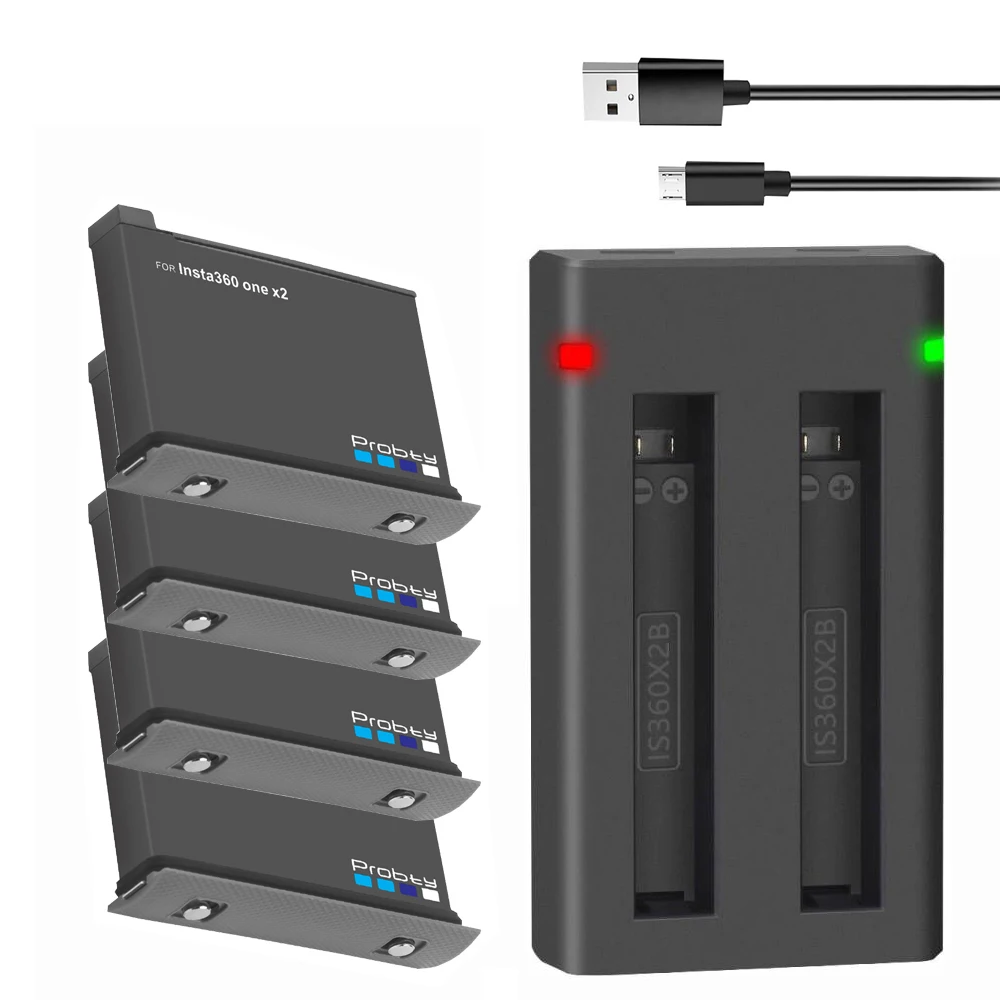Batteria Da 1800Mah Per Insta360 One X2 O Usb Dual Charger Con Porta Di Tipo C Per Insta 360 One X2 Battery Action Camera