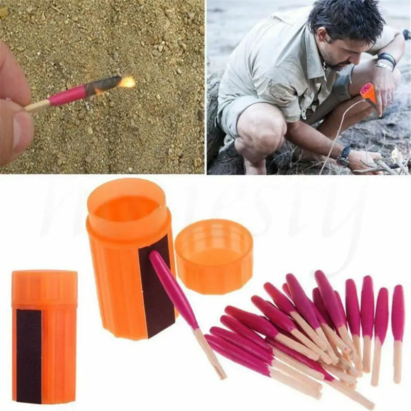 Outdoor Stormproof Waterproof Emergency Survival Lighter Kit Gear Storm Matches | Дом и сад