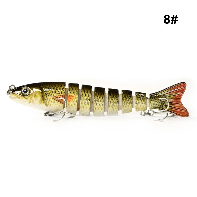 Isca de Pesca com 6 Quente Robótico Natação Isca Multi-seção Ganchos Lifelike Duro Finshing Acessório X85 13.5cm 21 Iscas artificiais