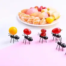 12 sztuk żywności owoce widelce Ant owoce wykałaczka widelce 3D mrówki plastikowe widelce deserowe Party bufet zastawa stołowa akcesoria kuchenne tanie i dobre opinie CN (pochodzenie) Na widelce do owoców Fruit Forks Other Ekologiczne CE UE