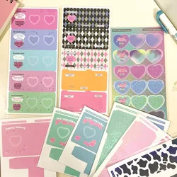 1Pc Ins Laser Love Photo Frame Book Frame Decoration Sticker Diy Hand Account Collage ID Photo Border Card Beautification Props