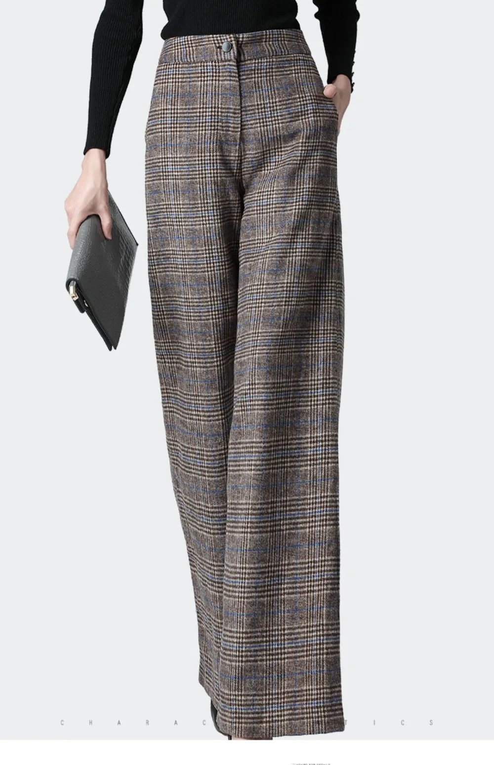 ladies wool tartan trousers