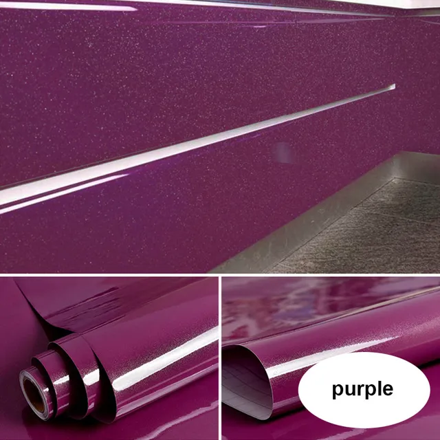 White DIY Decorative Sticker Old Furniture Renovation Self-Adhesive Wallpaper Kitchen Cabinet Wardrobe PVC Waterproof Wall Paper Flash point Purple