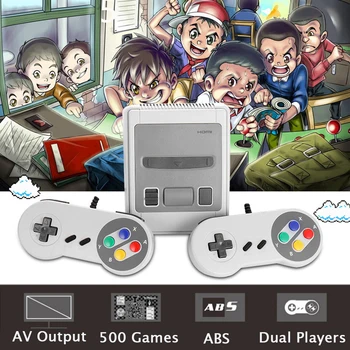 

RS-01 Mini Video Game Console AV Output 500 Games Arcade Retro Classic Handheld 2 Wired Controllers Gamepads Support NES FC Gift