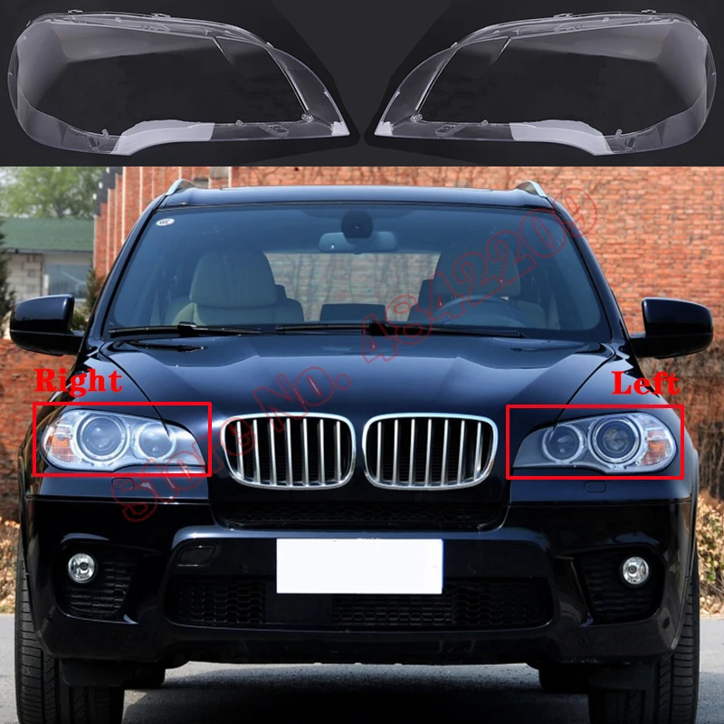 For BMW X5 E70 2007-2013 xDrive 30i 35i 40i 48i 50i 35d 40d Car Front Headlight Cover Lampcover  glass Lens Shell 63117288995