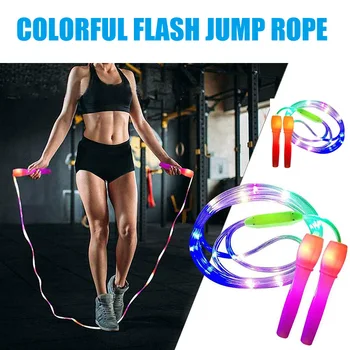 

LED Luminous Jump Ropes Skipping Rope Cable for Kids Night Exercise Fitness Training Sports S7JN