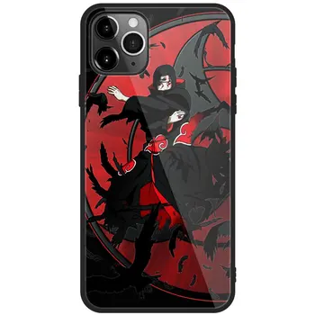 

For iPhone 11 Pro case Uchiha Itachi Naruto Tempered Glass Hard Coque funda Cover Black shell X Xs Max XR 10 8 7 6 6s Plus 5S SE