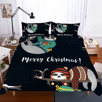 

BEST.WENSD Wholesale Superking bedding Merry Christmas bedding set 200x200 Lovely Bear New Year decorations duvet cover set 3pcs