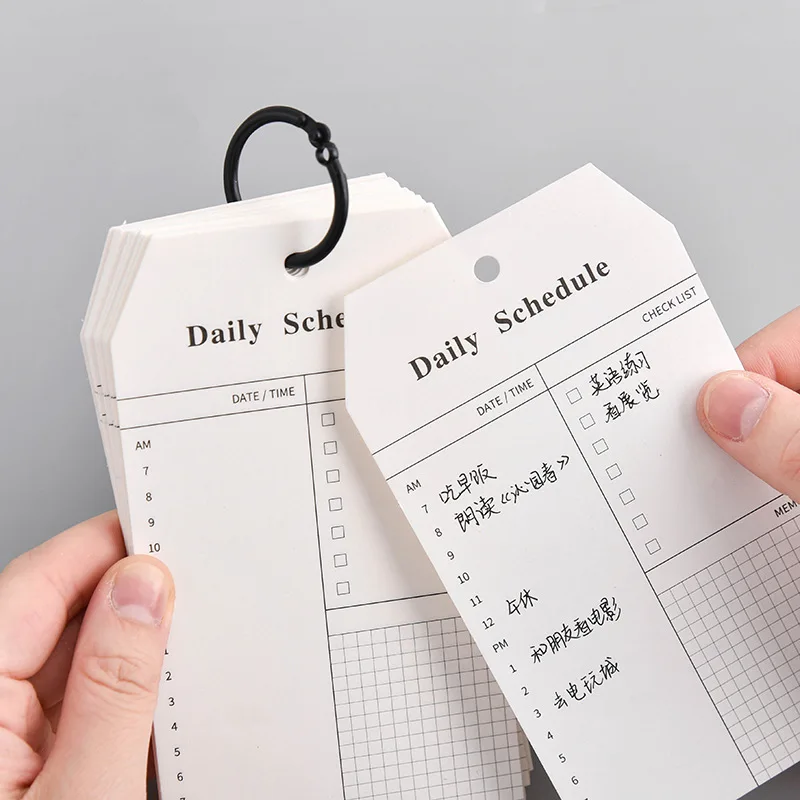 Creative Stationery Ring Button Schedule Planner, Multi-functional Portable Memo, Loose-leaf Note Pad,  Binder Notebook  Agenda