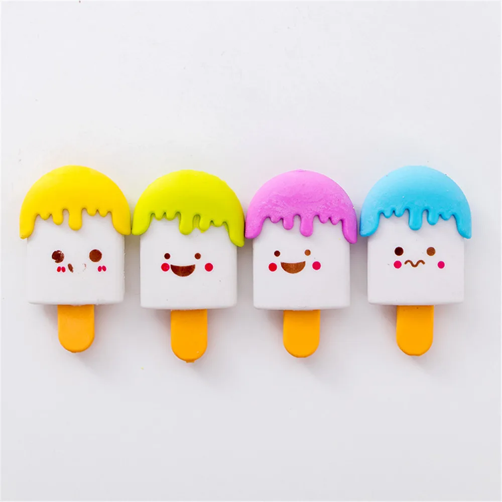 3 шт. ластик в форме мороженого Kawaii Канцтовары милый дизайн карандаши резинки для