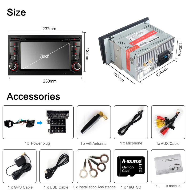 Top A-Sure 2 Din 4G RAM 8 Core Car Android 9.0 Auto Radio DVD Player Navigation For Audi A4 S4 RS4 8E 8F B9 B7 SEAT EXEO (2002-2012) 24