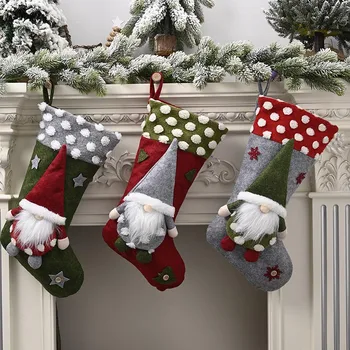 

Large Christmas Stockings Pendant Cloth Ornaments Gift Bag Pendant Forest Doll Boots Christmas Decoration Party Home Decor Xmas