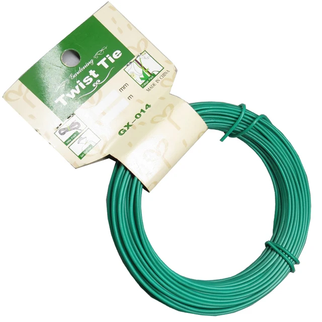 1 Darab 12/15 M Plant Twist Tie Zöld Műanyag Bevonatkábelkötegek Kertészkedéshez És Kültéri Használathoz Csavaró Kerti Kellékek - Image 4