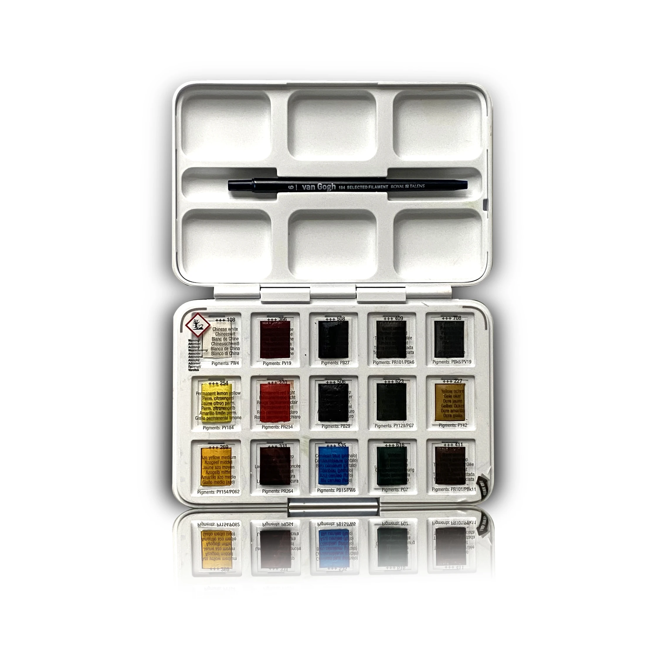 Van Gogh Solid Watercolor Set 15color New Pack with Brush Watercolor Set Aquarela Acuarelas Profesionales Art Supplies