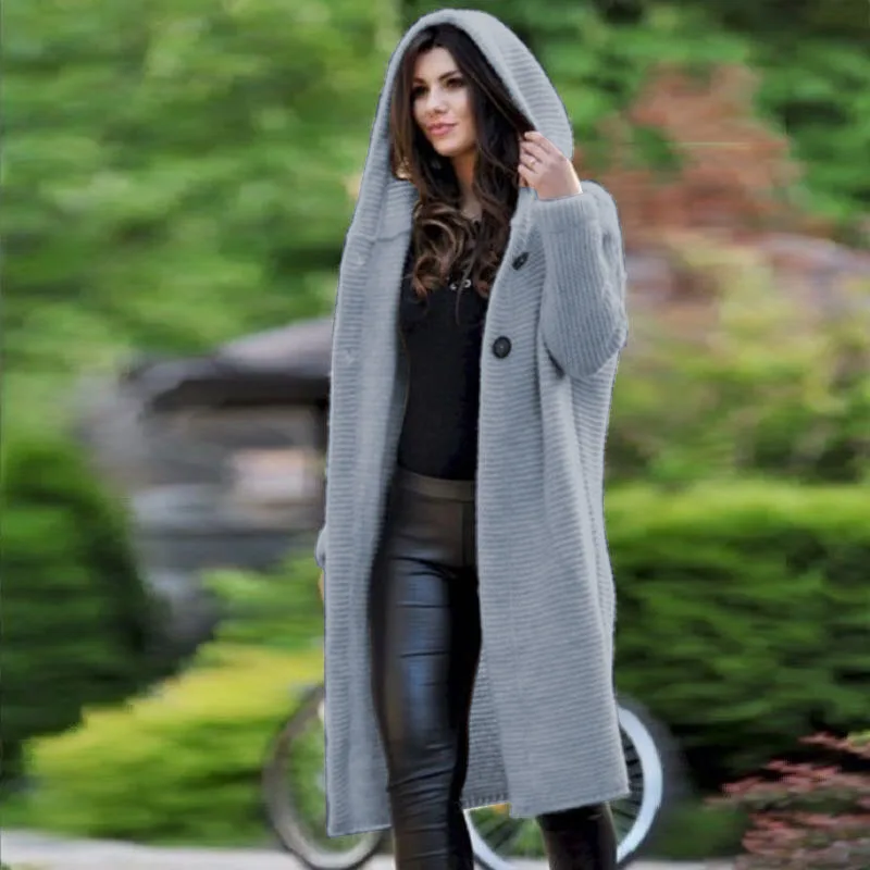 

Harajuku Long Cardigan Ladies 2020 Fall Fashion Long Knit Sweater Women Large Coat Casual Black Jacket Winter Clothing Sweaters